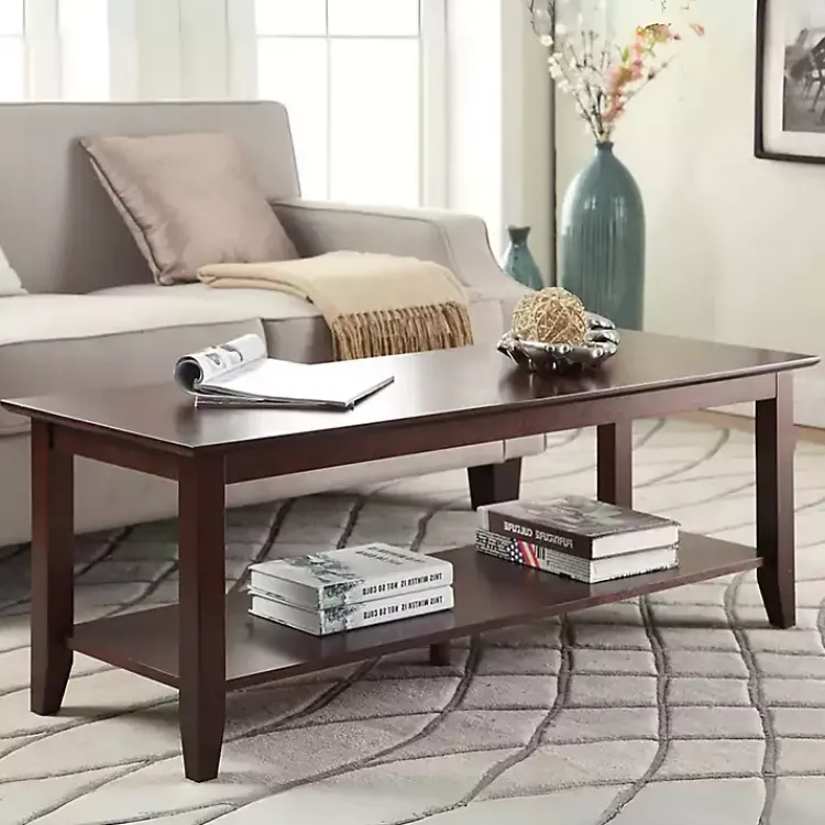 Kirklands Home Coffee Tables|Simple Rectangular Coffee Table Brown