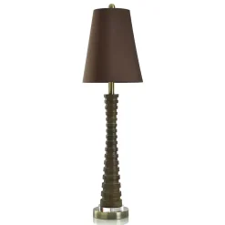 Kirklands Home Buffet Lamps|Slim Fluted Buffet Lamp Brown