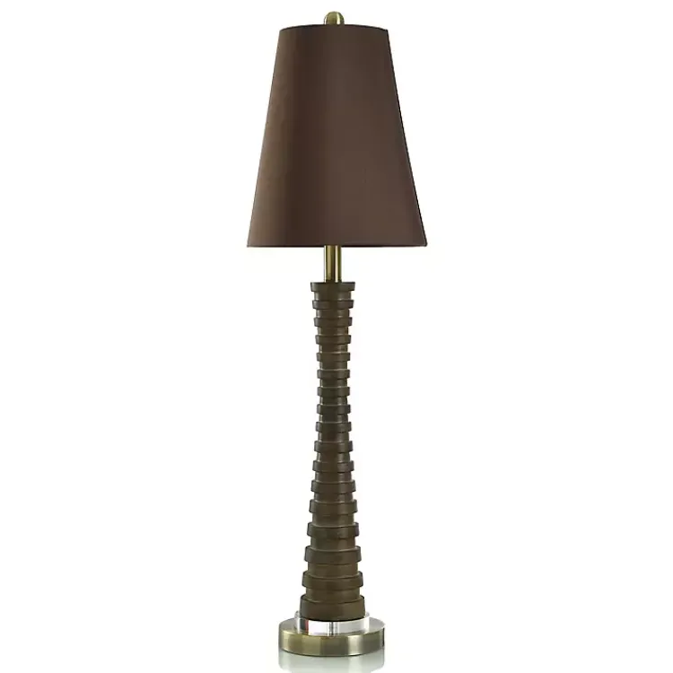 Kirklands Home Buffet Lamps|Slim Fluted Buffet Lamp Brown