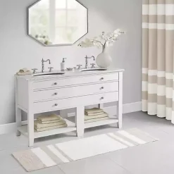 Kirklands Home Bathroom Rugs|Brown Stripe Reversible Bath Runner