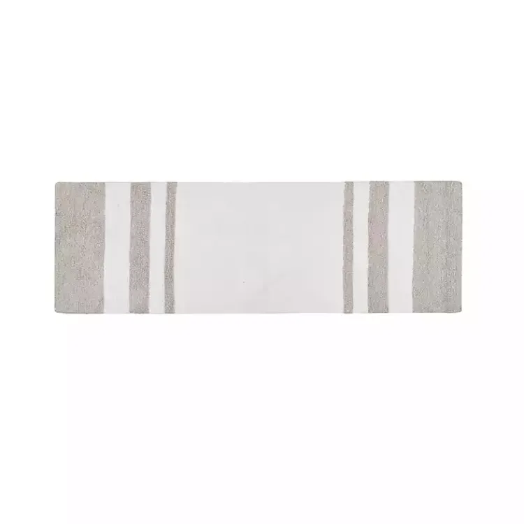 Kirklands Home Bathroom Rugs|Brown Stripe Reversible Bath Runner