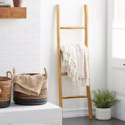 Sale Teak Wood Leaning Ladder Decorative Accents