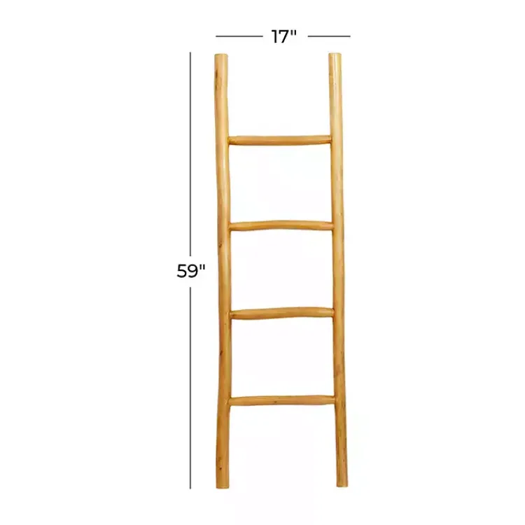 Sale Teak Wood Leaning Ladder Decorative Accents