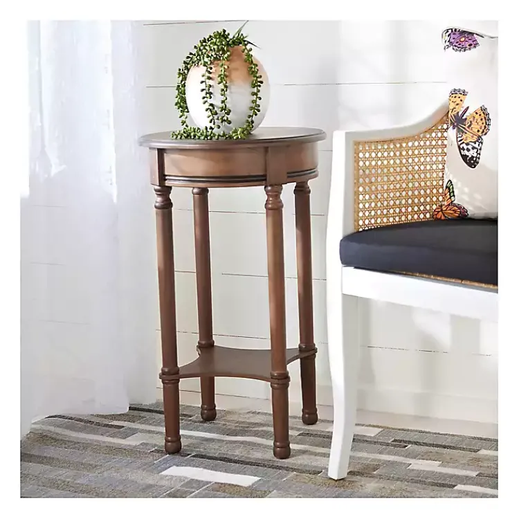 Kirklands Home Accent & End Tables|Tegan Round Accent Table Brown