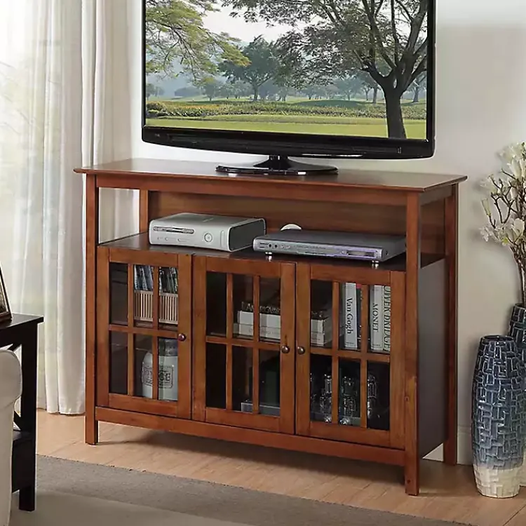 Kirklands Home Tv Stands & Media Consoles|Tiered Deluxe Cali Media Cabinet Brown