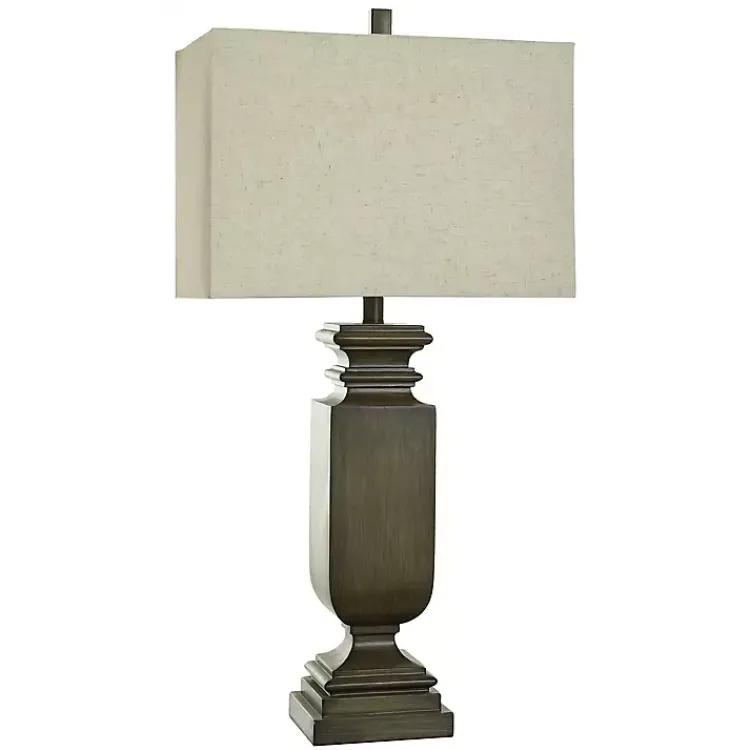Kirklands Home Table Lamps|Brown Traditional Rectangular Table Lamp