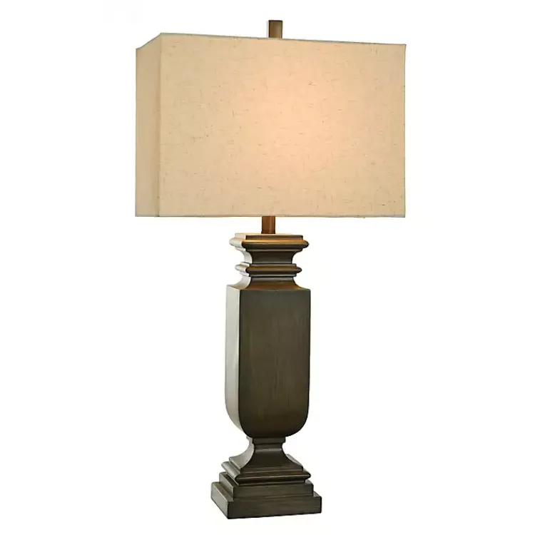 Kirklands Home Table Lamps|Brown Traditional Rectangular Table Lamp