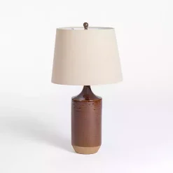 Kirklands Home Table Lamps|Brown Two Tone Ceramic Table Lamp Tan