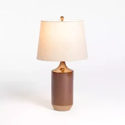 Kirklands Home Table Lamps|Brown Two Tone Ceramic Table Lamp Tan
