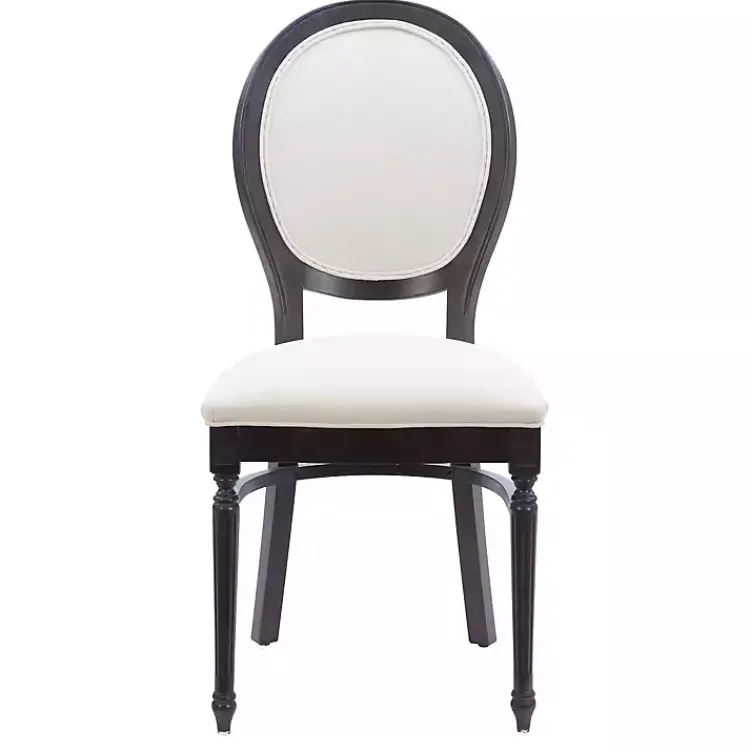 Kirklands Home Dining Chairs|Brown Upholstered Oval Dining Chairs, Set of 2 White