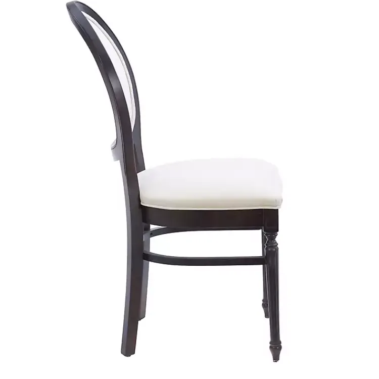 Kirklands Home Dining Chairs|Brown Upholstered Oval Dining Chairs, Set of 2 White