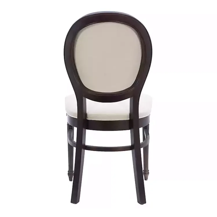 Kirklands Home Dining Chairs|Brown Upholstered Oval Dining Chairs, Set of 2 White
