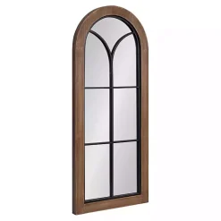 Kirklands Home Decorative Mirrors|Windowpane Arch Geoffrey Mirror Brown