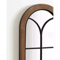 Kirklands Home Decorative Mirrors|Windowpane Arch Geoffrey Mirror Brown