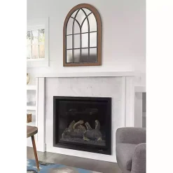Kirklands Home Decorative Mirrors|Windowpane Arch Nala Mirror Brown