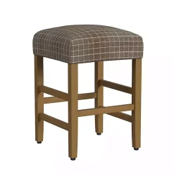 Kirklands Home Bar Stools & Counter Height Stools|Windowpane Upholstered Counter Stool Brown