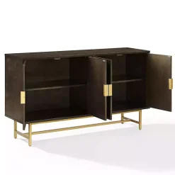 Kirklands Home Cabinets & Sideboards|Wood & Gold Metal Sideboard Brown