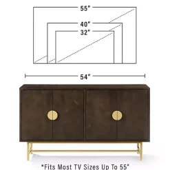 Kirklands Home Cabinets & Sideboards|Wood & Gold Metal Sideboard Brown