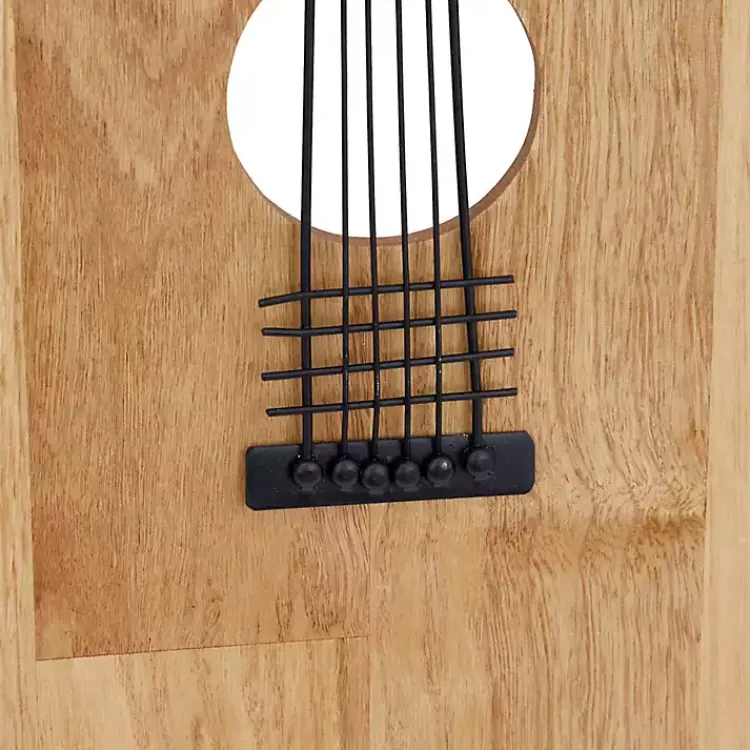 Kirklands Home Wall Plaques|Brown Wood Acoustic Guitar Wall Plaque