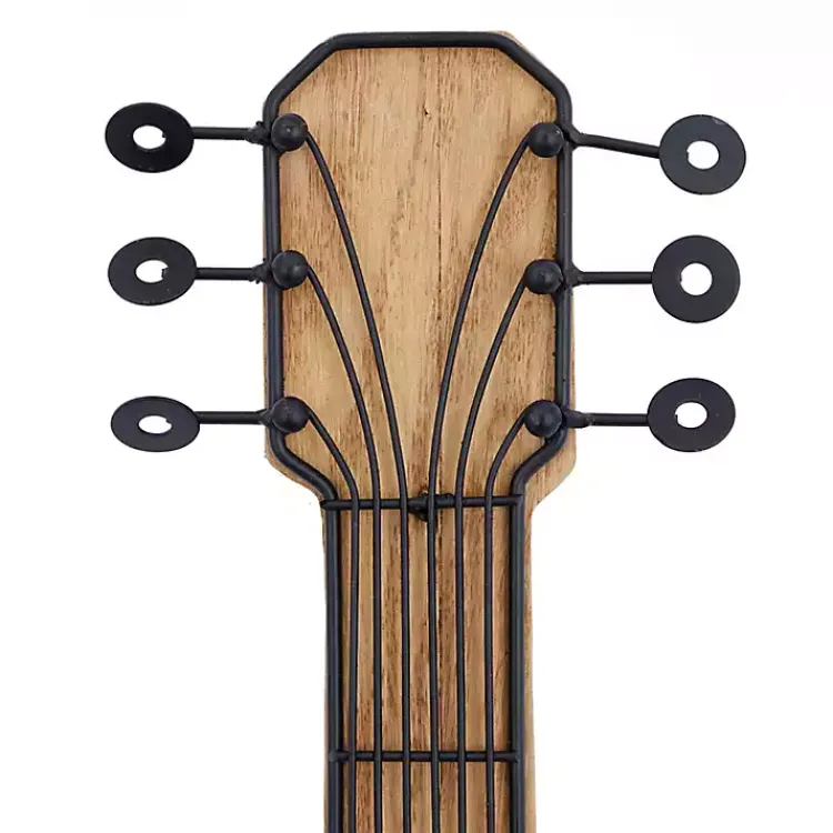 Kirklands Home Wall Plaques|Brown Wood Acoustic Guitar Wall Plaque
