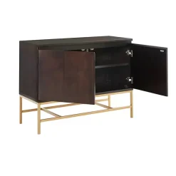 Kirklands Home Tv Stands & Media Consoles|Wood and Gold Martha Stewart Cabinet Brown