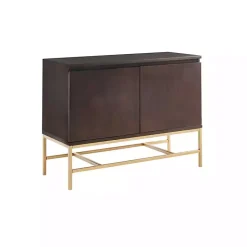 Kirklands Home Tv Stands & Media Consoles|Wood and Gold Martha Stewart Cabinet Brown