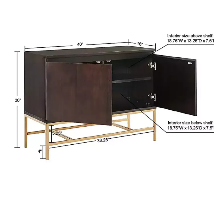 Kirklands Home Tv Stands & Media Consoles|Wood and Gold Martha Stewart Cabinet Brown