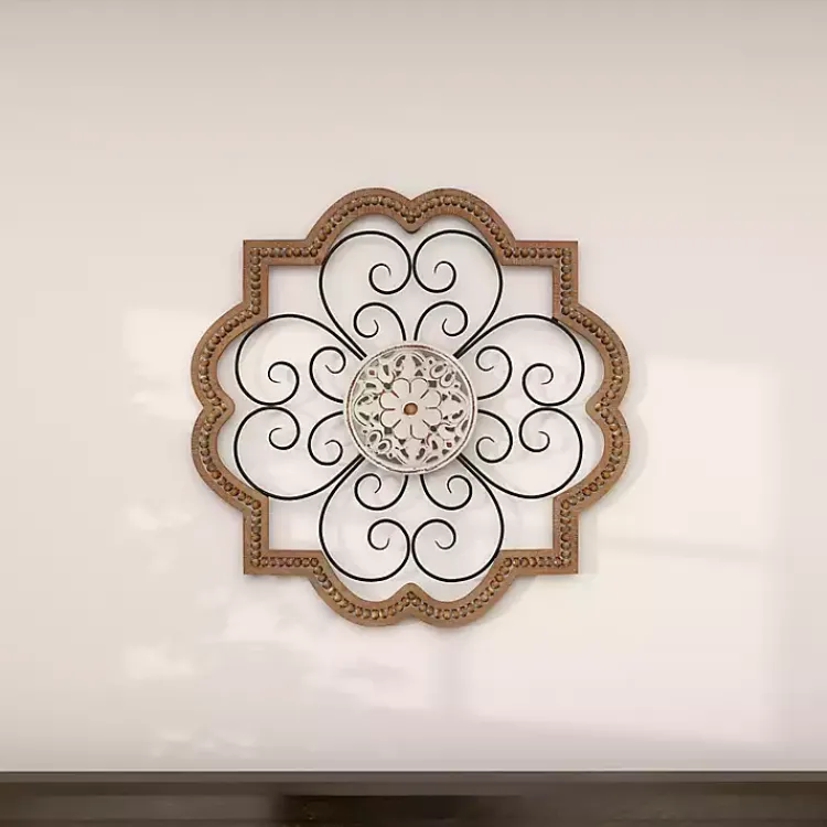 Kirklands Home Wall Plaques|Brown Wood and Metal Farmhouse Wall Plaque