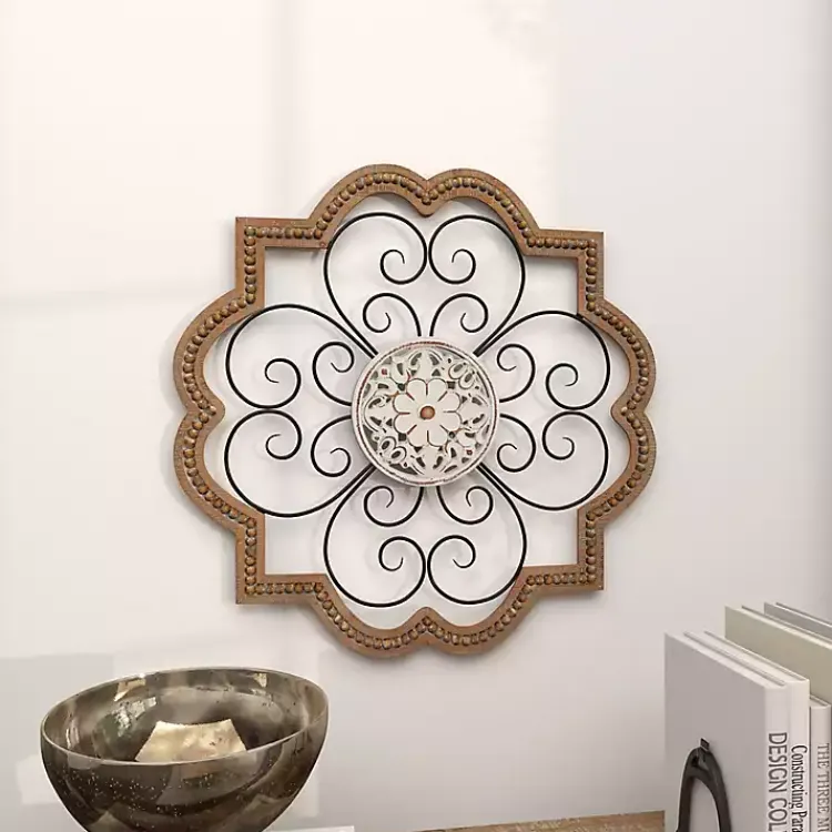 Kirklands Home Wall Plaques|Brown Wood and Metal Farmhouse Wall Plaque