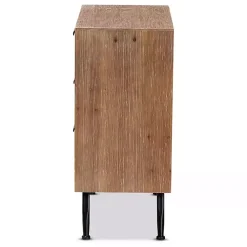 Kirklands Home Cabinets & Sideboards|Wood and Rattan 3-Drawer Cabinet Brown