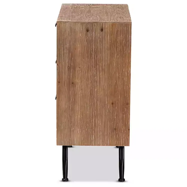 Kirklands Home Cabinets & Sideboards|Wood and Rattan 3-Drawer Cabinet Brown