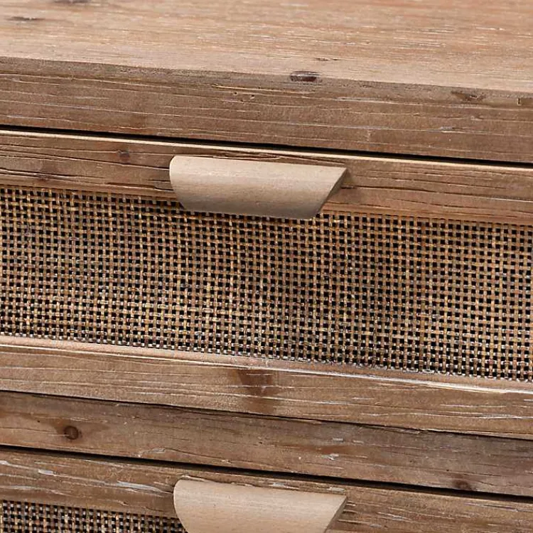 Kirklands Home Cabinets & Sideboards|Wood and Rattan 3-Drawer Cabinet Brown