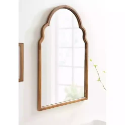 Kirklands Home Decorative Mirrors|Brown Wood Arch Hogan Wall Mirror