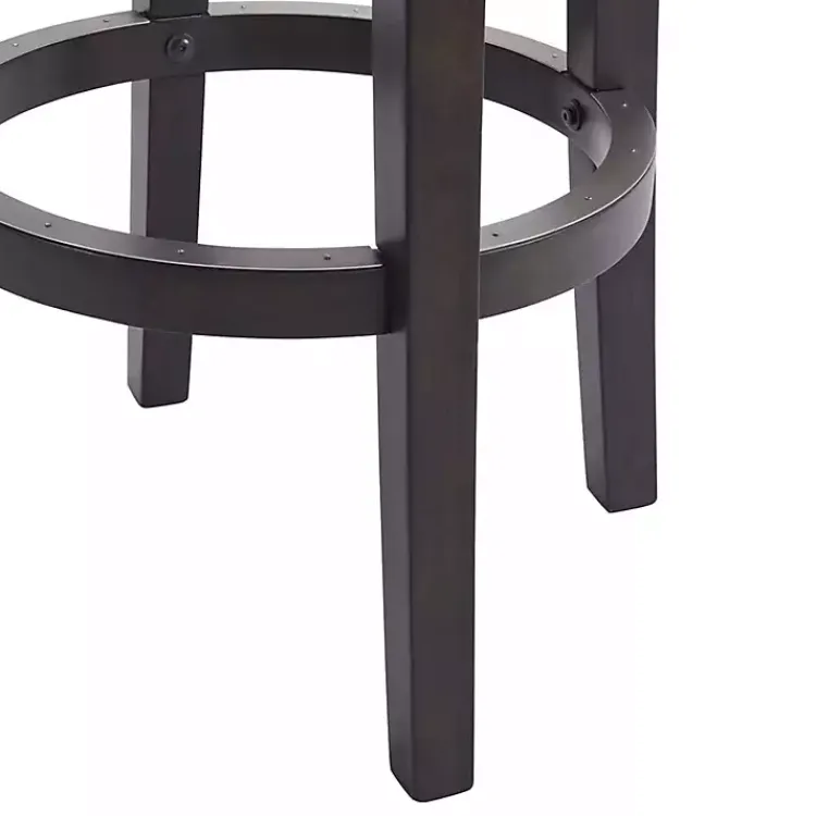 Kirklands Home Bar Stools & Counter Height Stools|Brown Wood Backless Swivel Bar Stool Gray