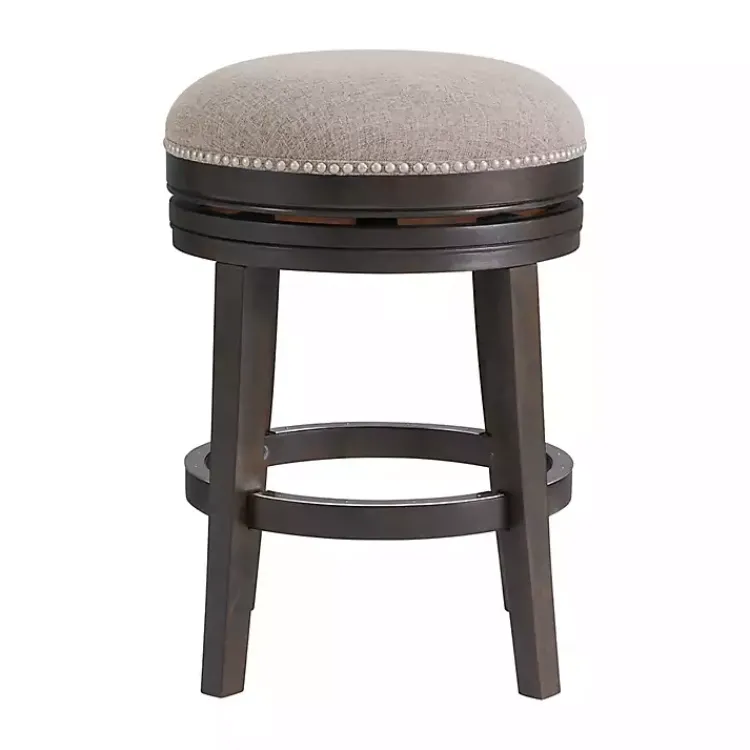 Kirklands Home Bar Stools & Counter Height Stools|Brown Wood Backless Swivel 2-pc. Counter Stool Set Gray
