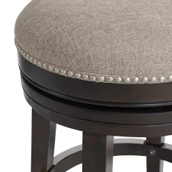 Kirklands Home Bar Stools & Counter Height Stools|Brown Wood Backless Swivel 2-pc. Counter Stool Set Gray