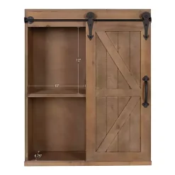 Kirklands Home Wall Storage|Wood Barn Door 5-Shelf Wall Cabinet Brown