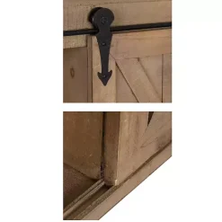 Kirklands Home Wall Storage|Wood Barn Door 5-Shelf Wall Cabinet Brown