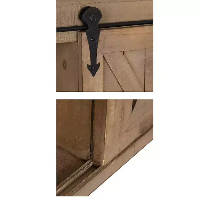 Kirklands Home Wall Storage|Wood Barn Door 5-Shelf Wall Cabinet Brown