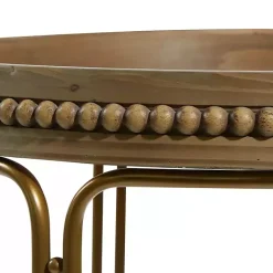 Kirklands Home Accent & End Tables|Wood Beaded Nesting Side Tables, Set of 2 Brown