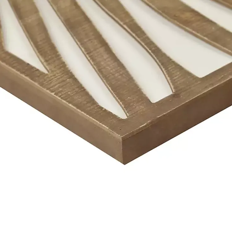 Kirklands Home Wall Plaques|Brown Wood Birch Palms Wall Plaques, Set of 2