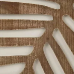 Kirklands Home Wall Plaques|Brown Wood Birch Palms Wall Plaques, Set of 2