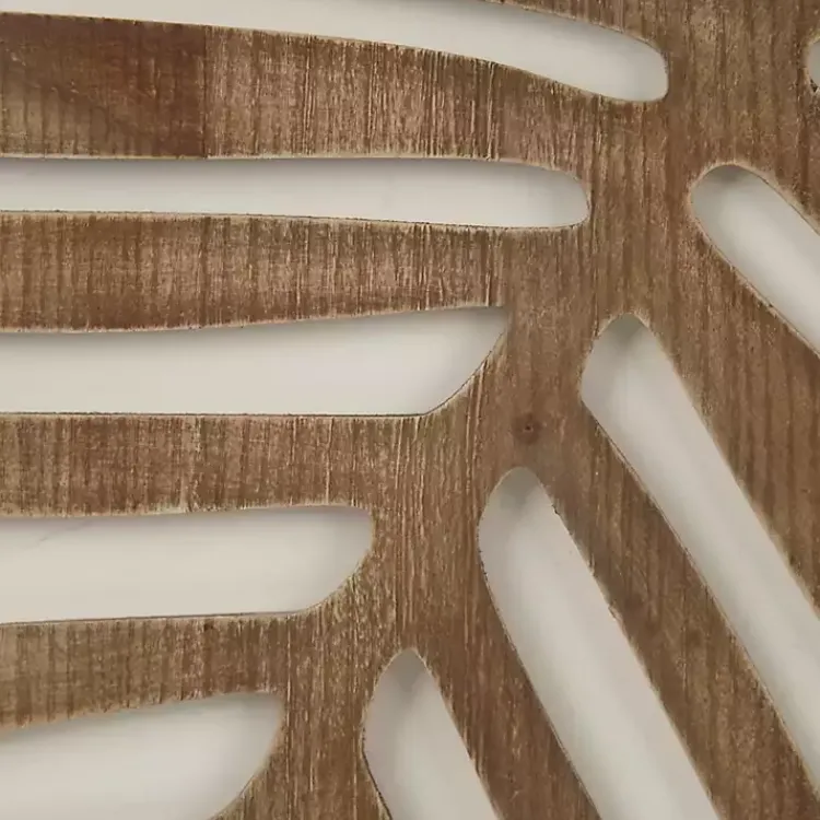 Kirklands Home Wall Plaques|Brown Wood Birch Palms Wall Plaques, Set of 2