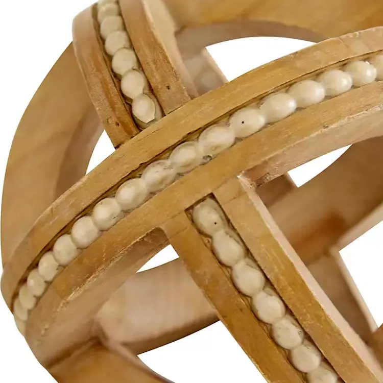 Wood Carved Bead Orbs, Set of 3 Bowl Filler