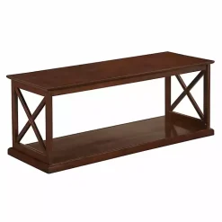 Kirklands Home Coffee Tables|Wood Double X Sides Coffee Table Brown