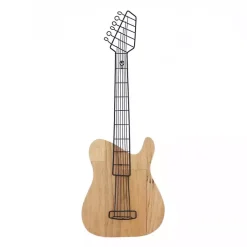 Kirklands Home Wall Plaques|Brown Wood Electric Guitar Wall Plaque