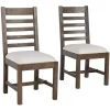 Kirklands Home Dining Chairs|Brown Wood Farmhouse Dining Chairs, Set of 2