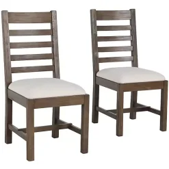 Kirklands Home Dining Chairs|Brown Wood Farmhouse Dining Chairs, Set of 2