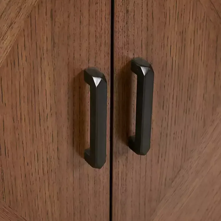 Kirklands Home Cabinets & Sideboards|Brown Wood Frame Metal Base 2-Door Cabinet