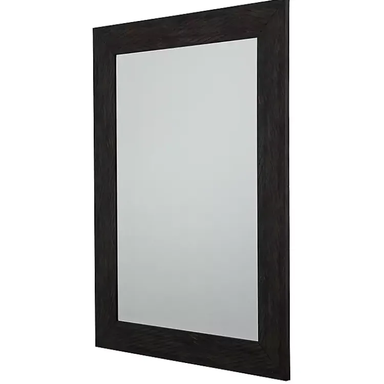Kirklands Home Decorative Mirrors|Brown Wood Framed Beveled Edge Wall Mirror